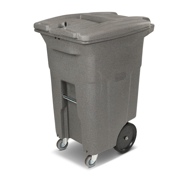 64 Gal. Graystone Document Trash Can with Wheels and Key Lid Lock